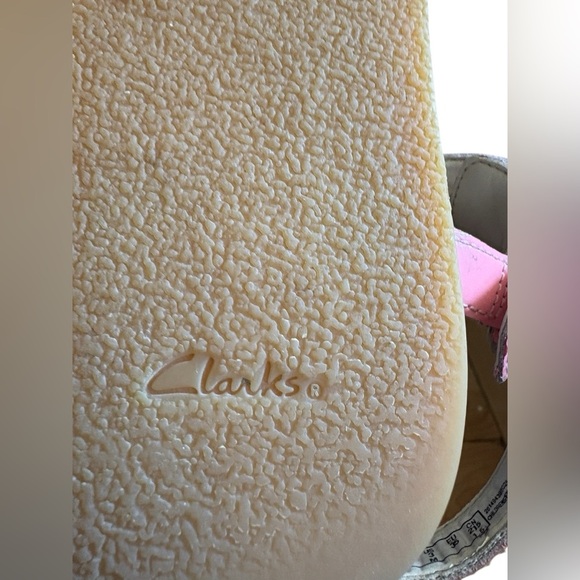 CLARKS girl FINCH STRIDE K - MULTICOLOR sandals size 3 M leather preloved - Picture 4 of 7